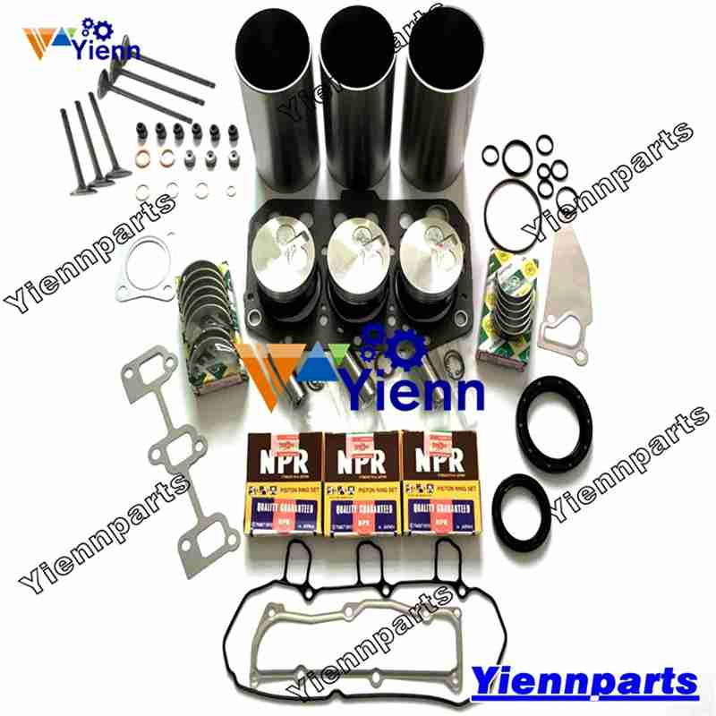 3TNV70 Overhaul Rebuild Kit With Valve For Yanmar John Deer XUV 850D Tractor Excavator Diesel Engine Repair Parts